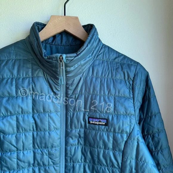 Patagonia Nano Puff Parka Medium Abalone Blue Teal size Medium women’s - Picture 5 of 12